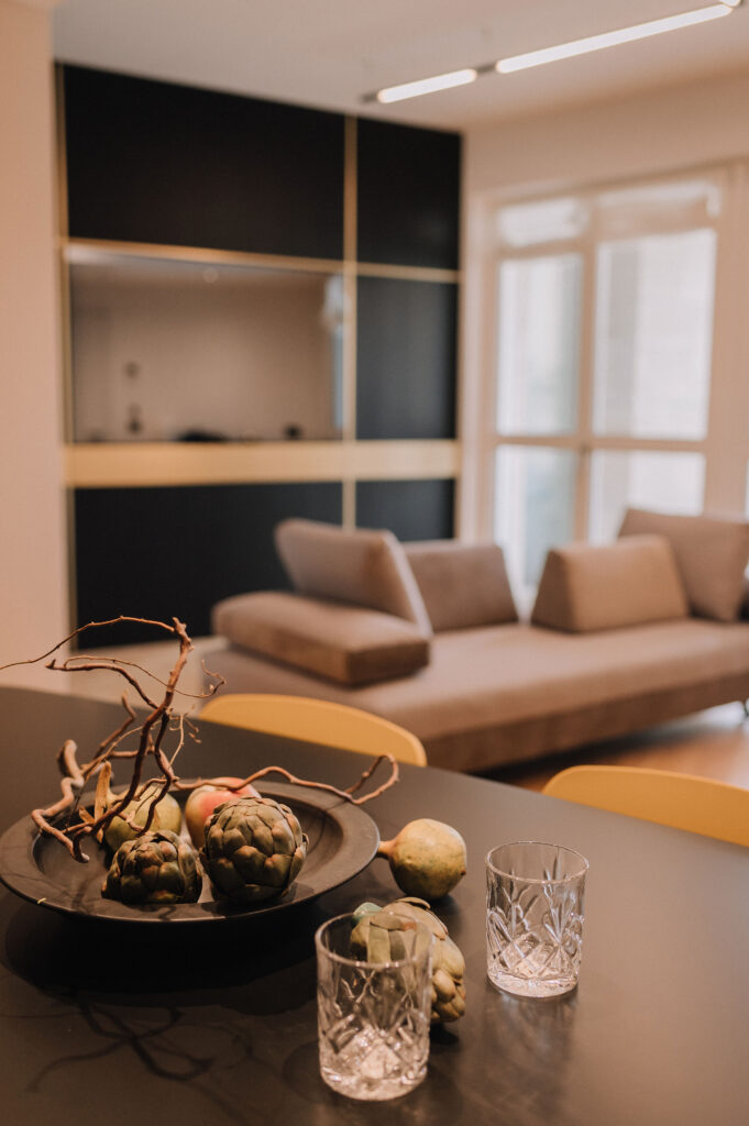 Soggiorno e sala da pranzo della Residenza C
